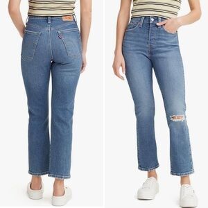 New Levi’s Wedgie Straight Fit Distressed Jeans in Fall Star | Size 25 x 28